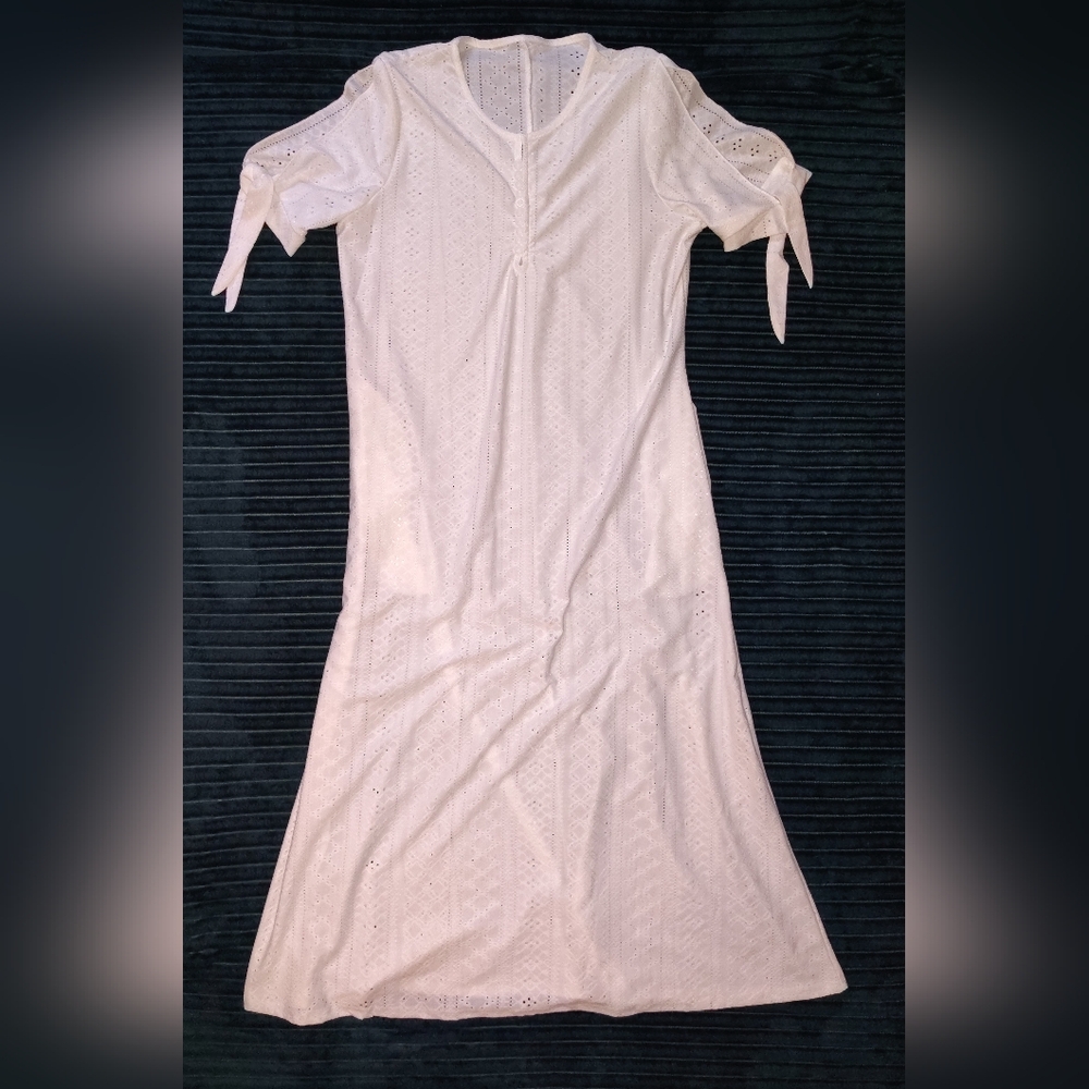 Elegant White Eyelet Dress